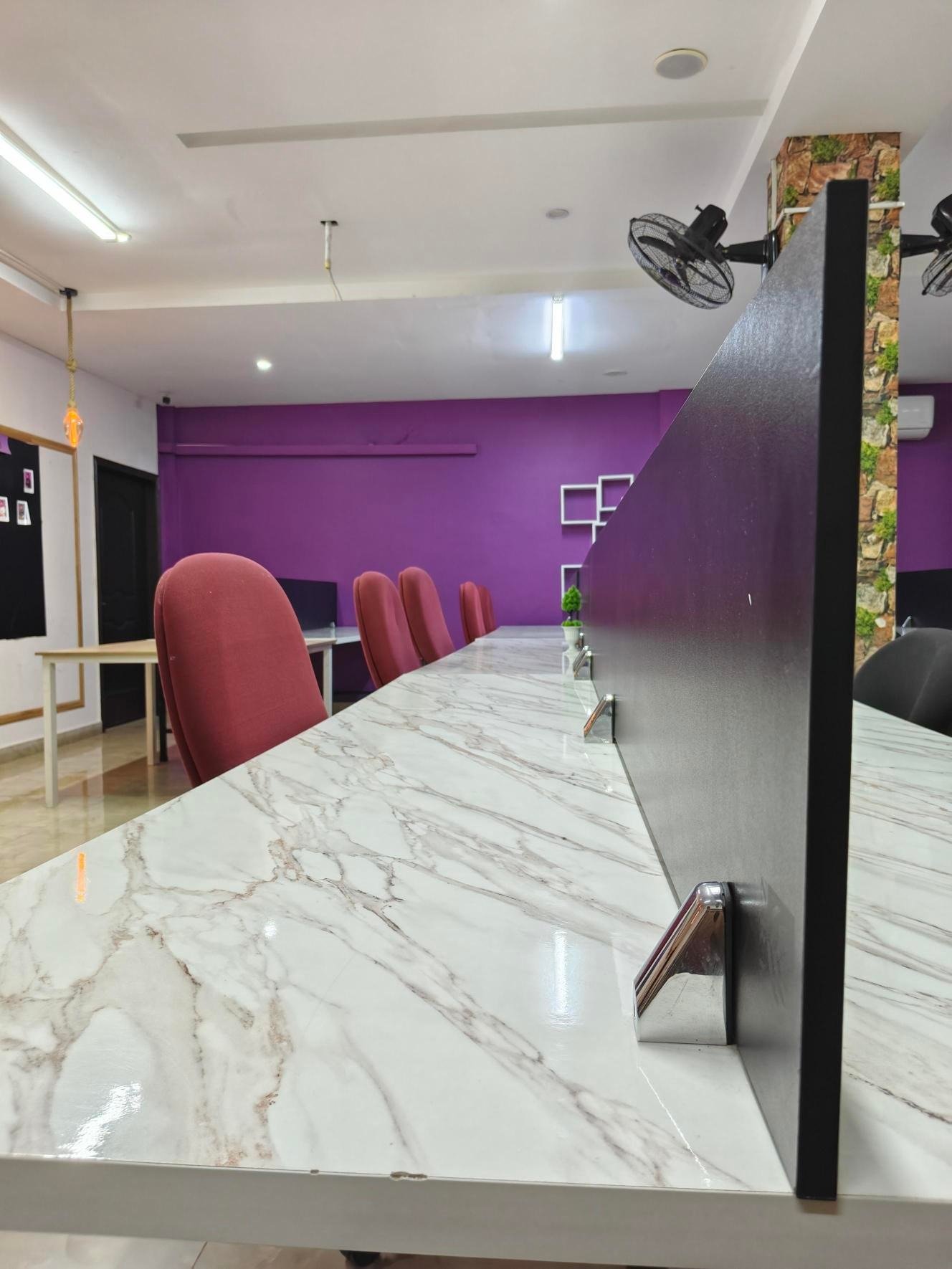 Shared coworking desk